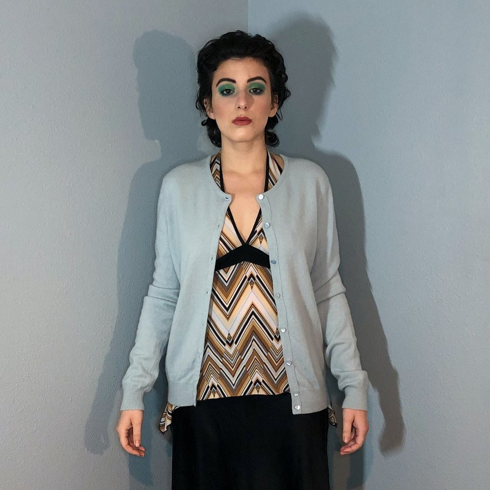 Sutton Studio Baby Blue Cashmere Cardigan